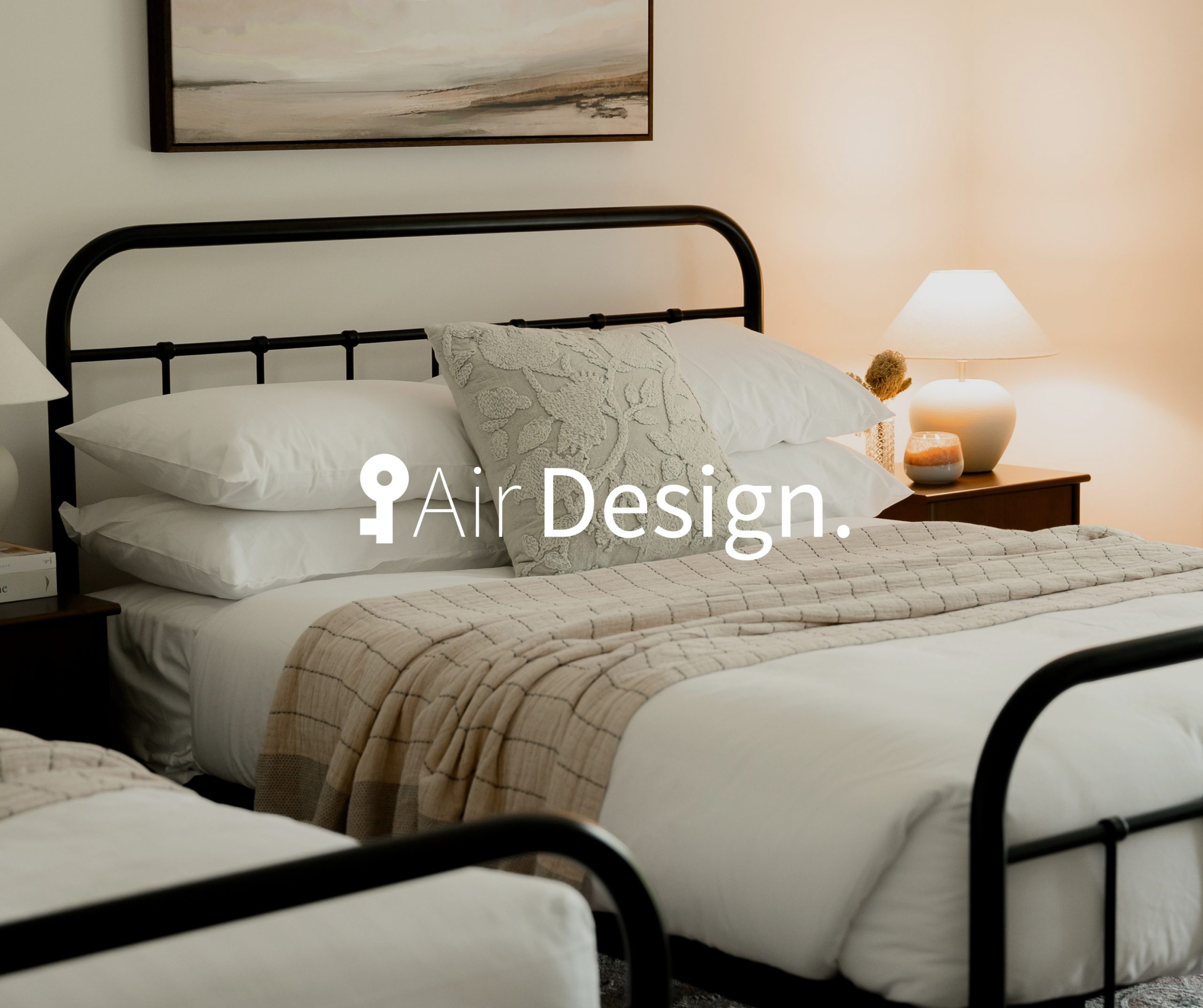 Bedroom in a fully furnished rental property